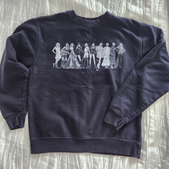 Taylor Swift Tops - Taylor Swift Navy Blue Graphic Crewneck Sweater Size Medium